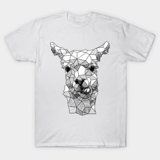 Silly Llama Geometric Sketch T-Shirt